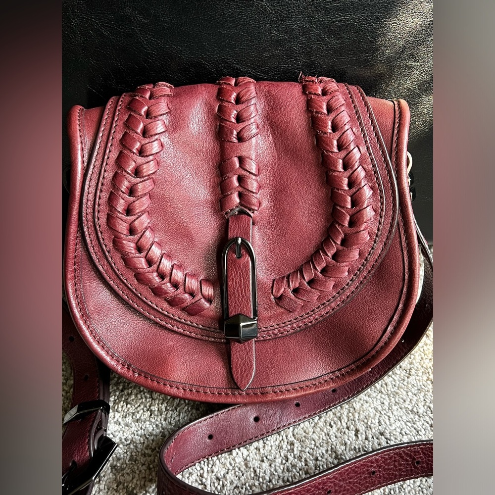 Oryany Ox Blood Leather British Saddle Adjustable Bag